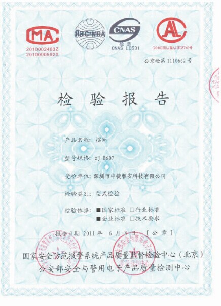 Test report of swing gate